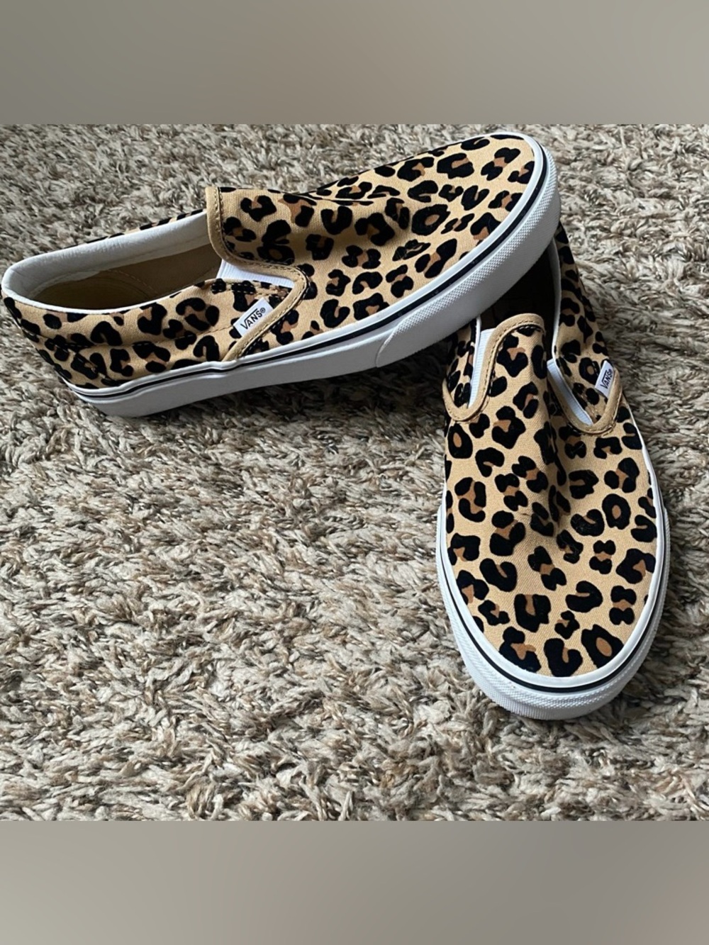 Vans cheetah leopard slip ons
